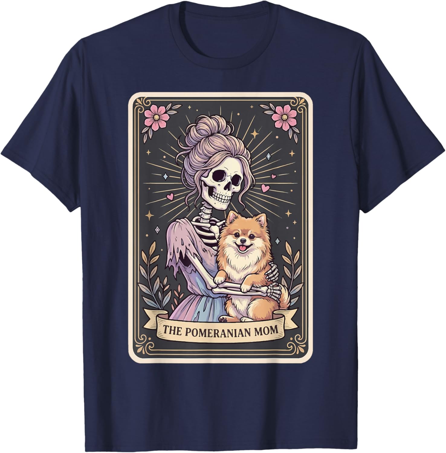 The Pomeranian Mom Tarot Card T-Shirt - T-Shirt | Navy
