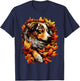 Sleeping Australian Shepherd Fall Leaves Autumn Aesthetic T-Shirt - T-Shirt | Navy