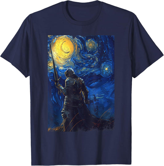 Starry-Nights Crusader Knights Templar T-Shirt - T-Shirt | Navy