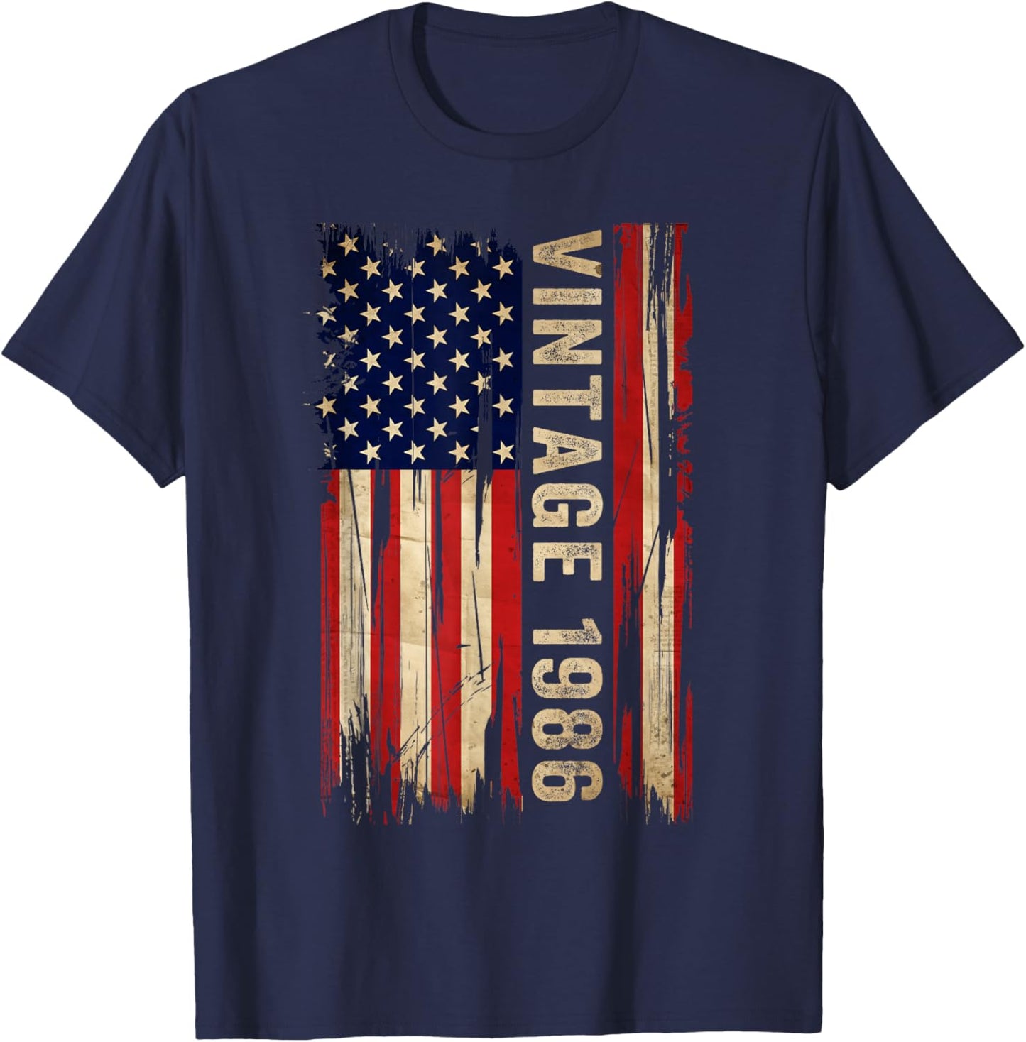 40 Years Old Gifts Vintage 1986 40th Birthday American Flag T-Shirt - T-Shirt | Navy
