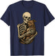 Skeleton Hugging Pittie Dog Pit Bull Funny Halloween T-Shirt - T-Shirt | Navy