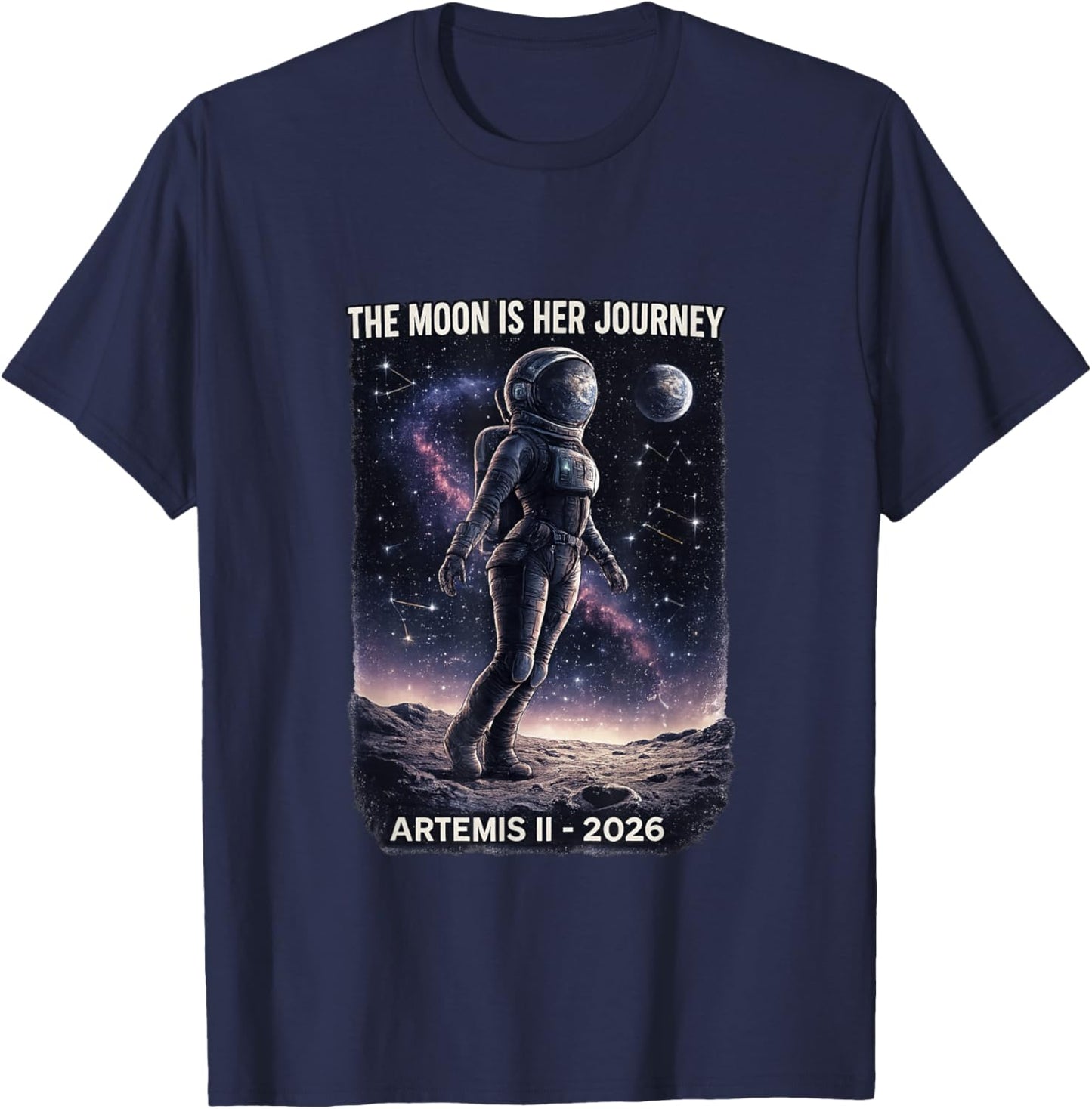 Artemis 2 Space Women Girls T-Shirt - T-Shirt | Navy