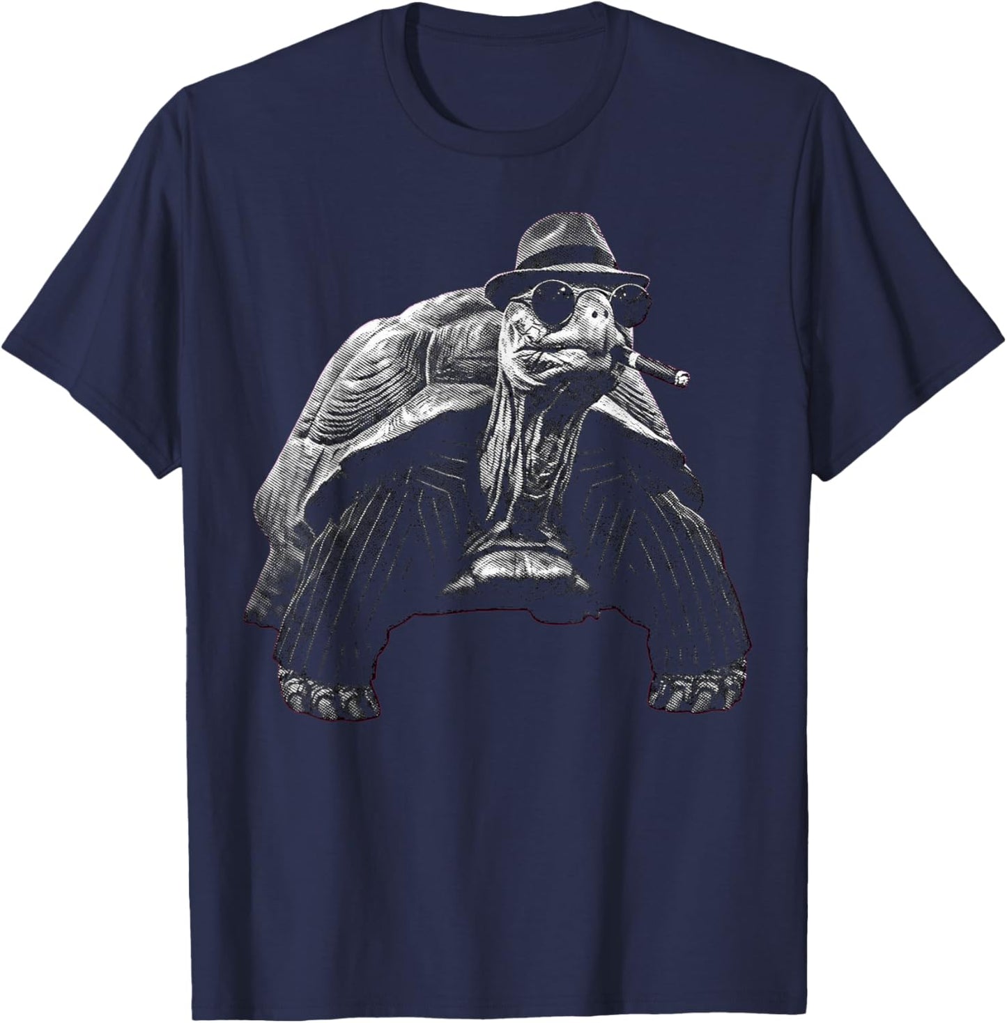 Turtle Smoking Cigar s Vintage Gangster s Mafia Don T-Shirt - T-Shirt | Navy