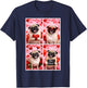Photobooth Pug Valentines Day Dog Love T-Shirt - T-Shirt | Navy