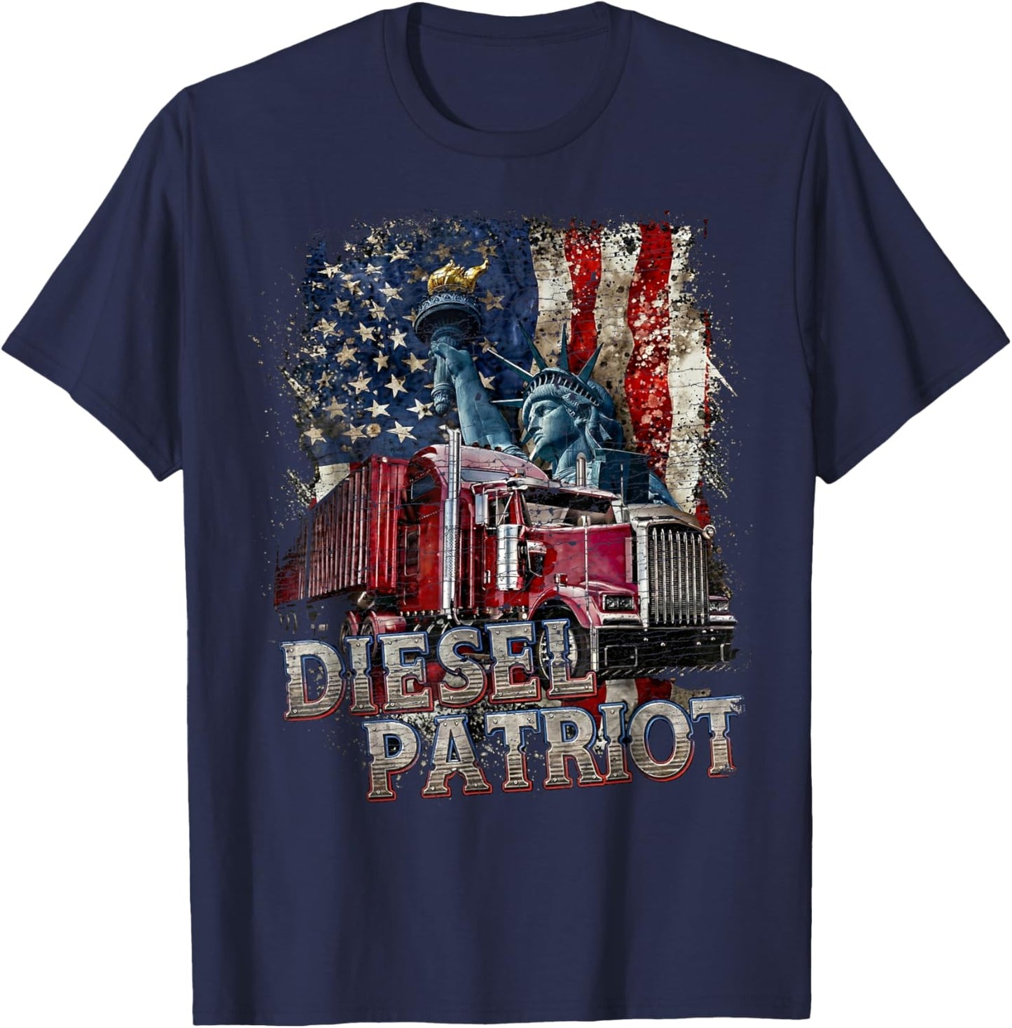 Semi Truck Driver Trucking T-Shirt - T-Shirt | Navy