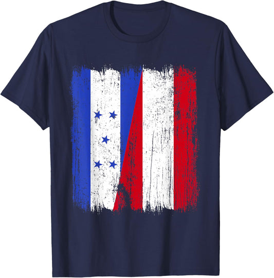 Honduras Austria Half Flag Honduran Austrian Heritage T-Shirt - T-Shirt | Navy