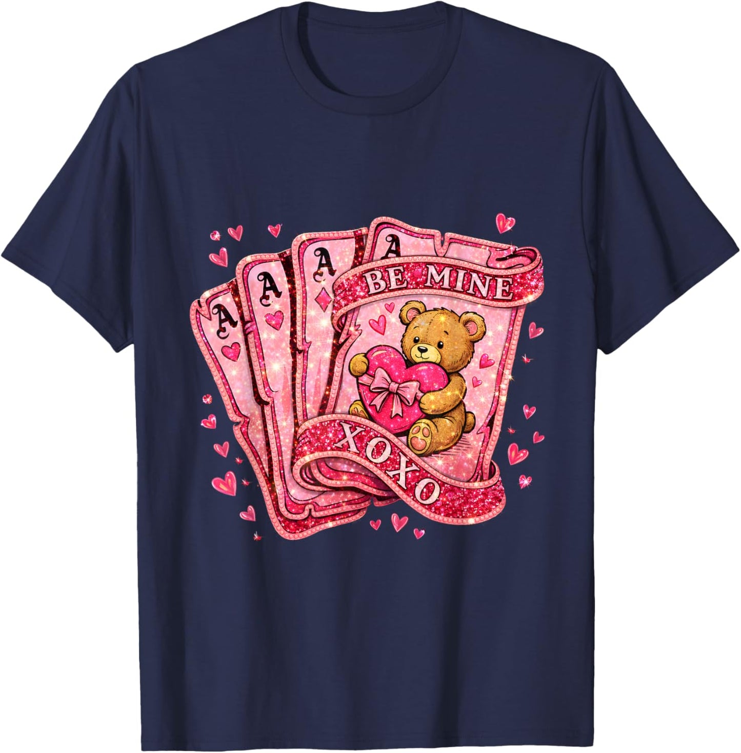 Valentine Coquette Couple Love Cute T-Shirt - T-Shirt | Navy