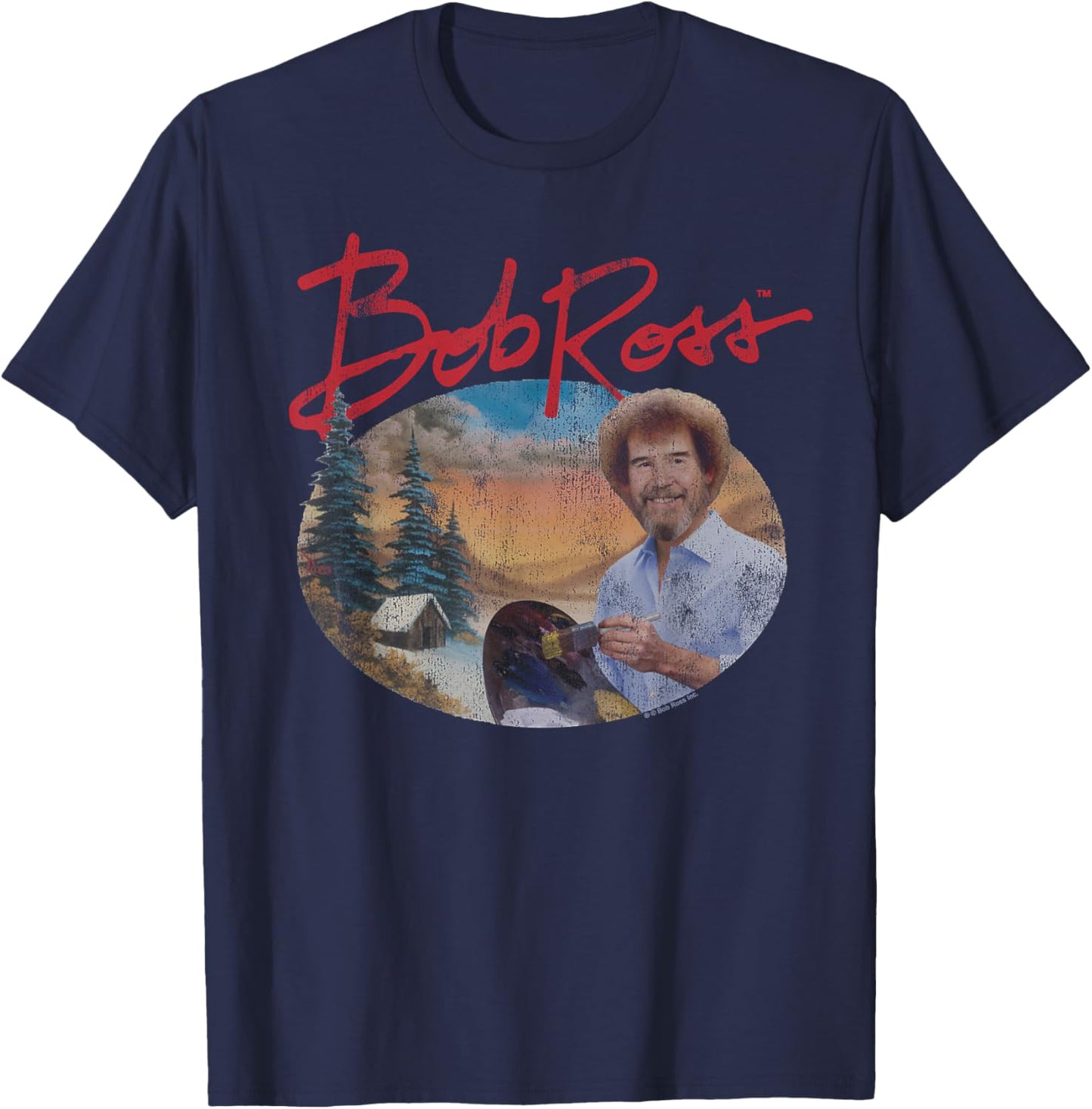 Bob Ross A Warm Winter T-Shirt - T-Shirt | Navy