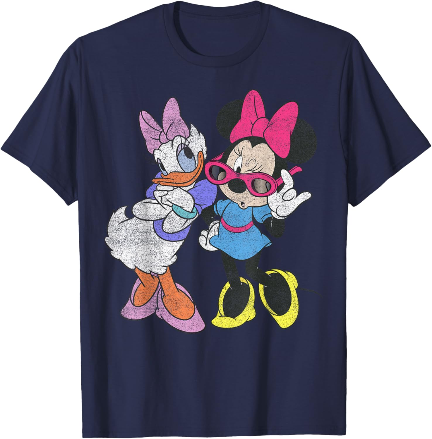 Disney Mickey and Friends Daisy & Minnie Vintage Fashion T-Shirt - T-Shirt | Navy