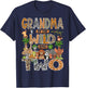 Grandma of The Wild & Two 2nd Birthday Boy Safari Jungle T-Shirt - T-Shirt | Navy