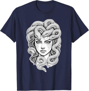 Medusa Goddess Snake T-Shirt - T-Shirt | Navy
