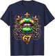 Funny 67 Mardi Gras Lips Meme 6 7 Beads Six Seven Women Girl T-Shirt - T-Shirt | Navy