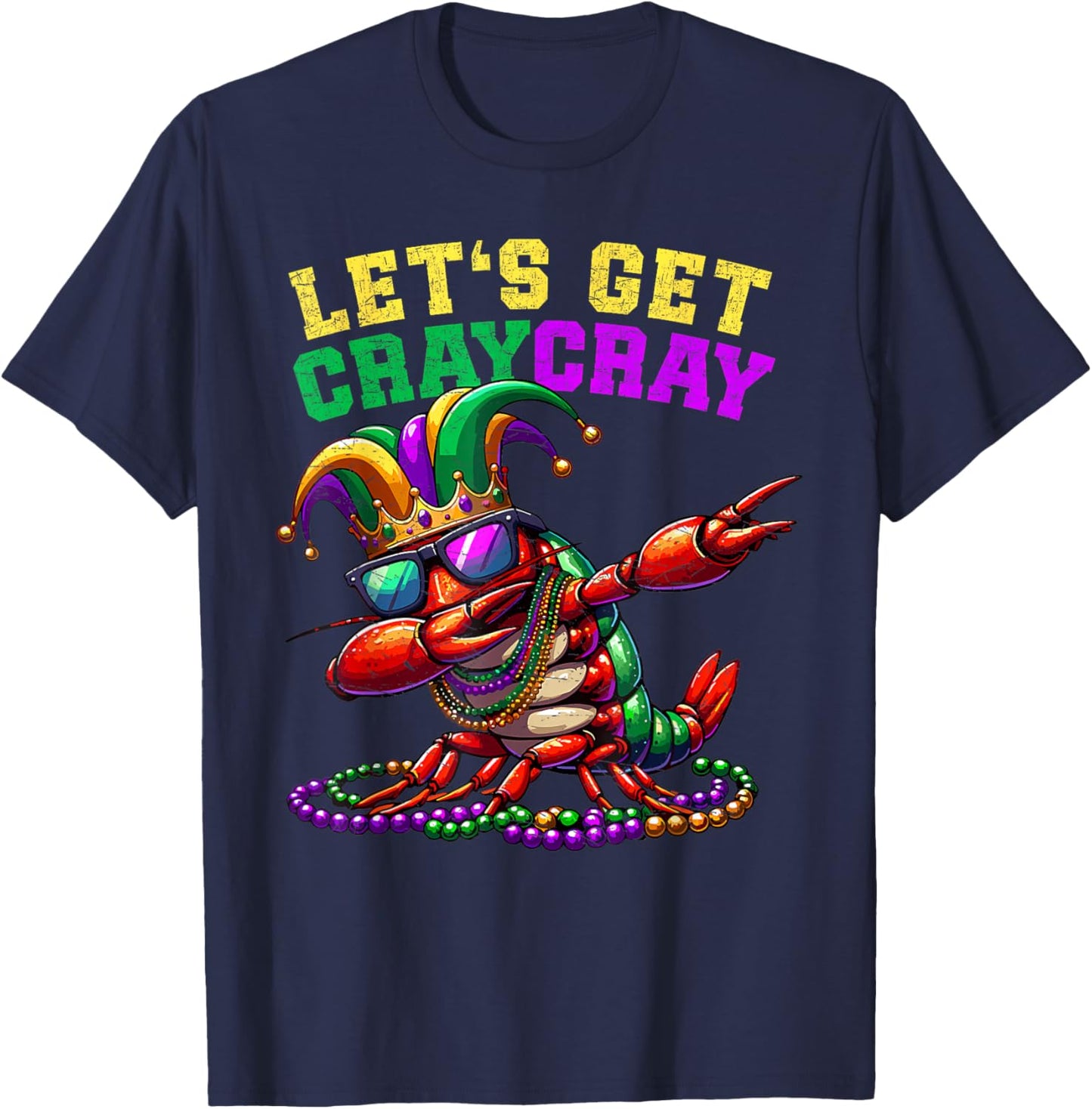 Dabbing Crawfish Costume Kids Boys Men Mardi Gras T-Shirt - T-Shirt | Navy