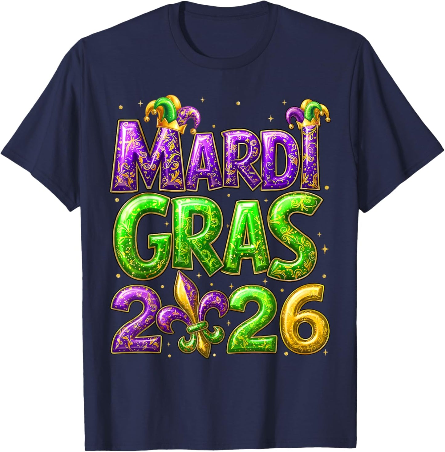 Mardi Gras 2026 Family Matching Costume PJs Women Kid Men T-Shirt - T-Shirt | Navy