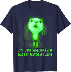 I'm Contaminated with Radiation Funny Internet Cat Meme T-Shirt - T-Shirt | Navy
