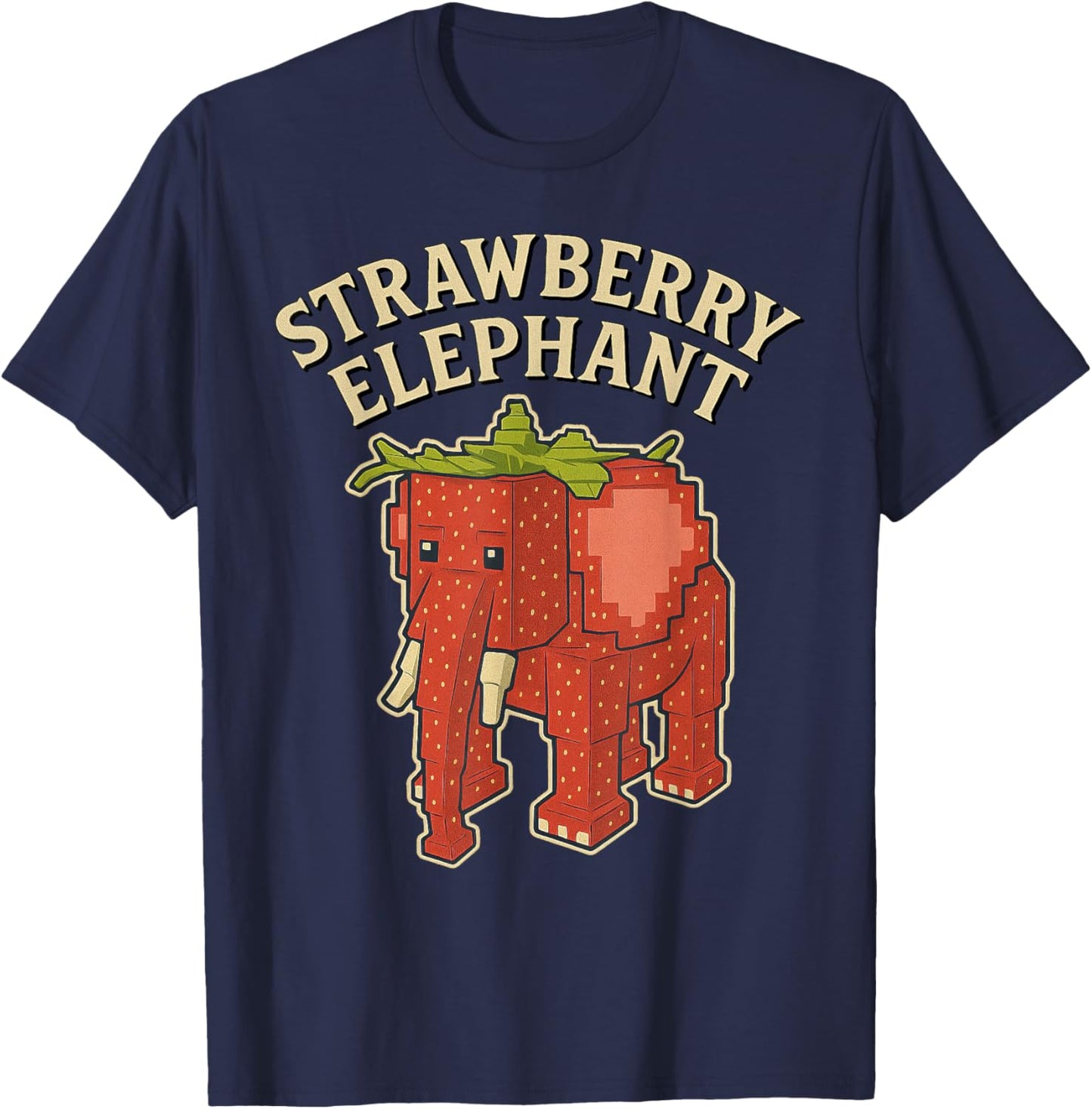 Strawberry Elephant Funny Italian Brainrot Kids Gaming Meme T-Shirt - T-Shirt | Navy