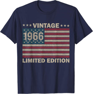 US Flag 60 Birthday American USA Men 60yr 1966 60th Birthday T-Shirt - T-Shirt | Navy