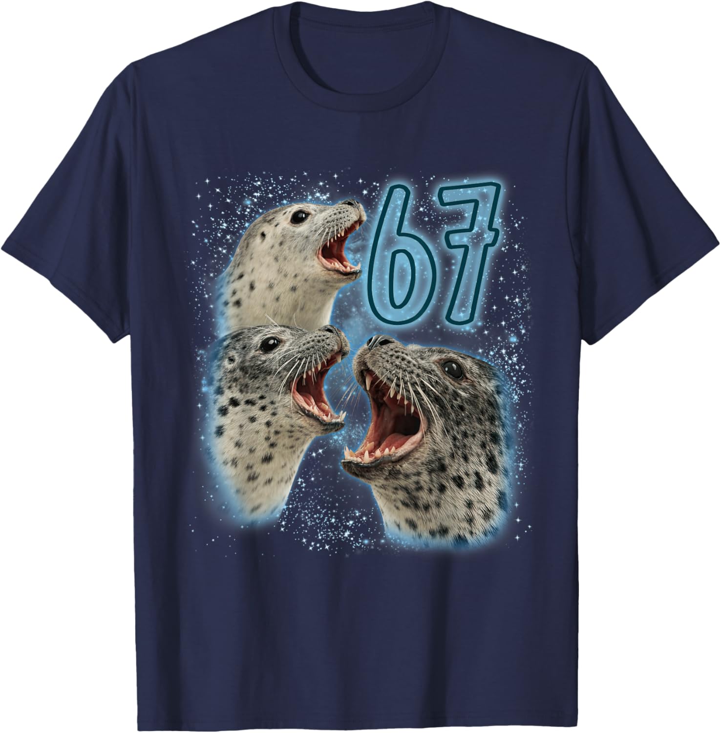 Harbor Seal Lover 67 Meme Humor Wildlife Ocean Sea Animal T-Shirt - T-Shirt | Navy