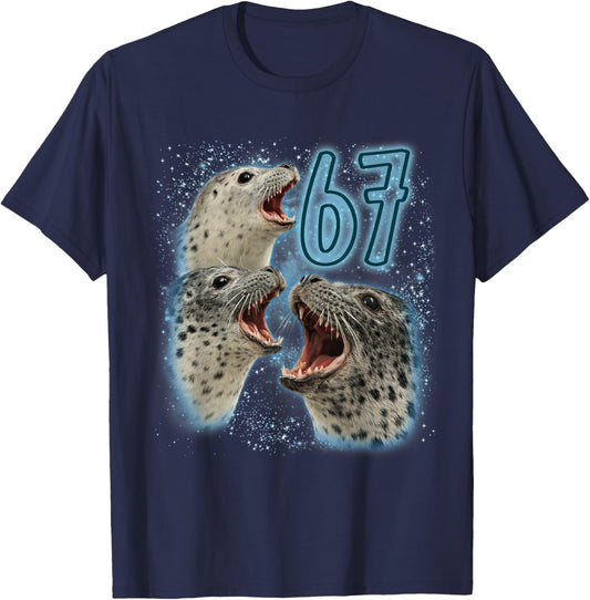 Harbor Seal Lover 67 Meme Humor Wildlife Ocean Sea Animal T-Shirt - T-Shirt | Navy