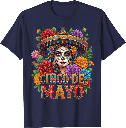 Cinco De Mayo Mexican Fiesta 5 De Mayo Girls Women T-Shirt - T-Shirt | Navy