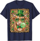 Highland Cow St Patricks Day Women Shamrock Saint Pattys T-Shirt - T-Shirt | Navy