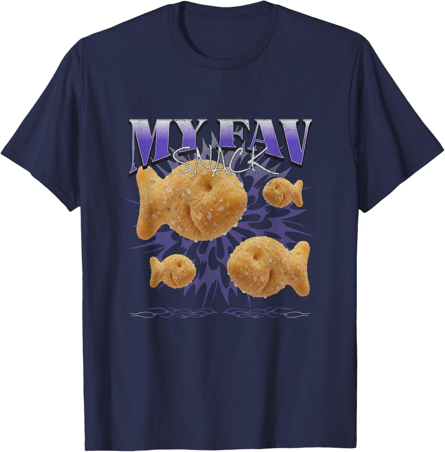 Bootleg Goldfish Snack T-Shirt - T-Shirt | Navy