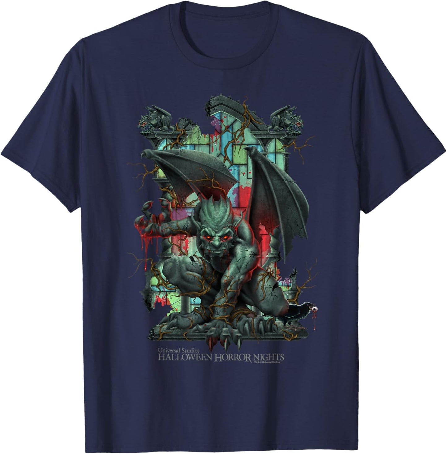 Halloween Horror Nights Gargoyle Guardian T-Shirt - T-Shirt | Navy