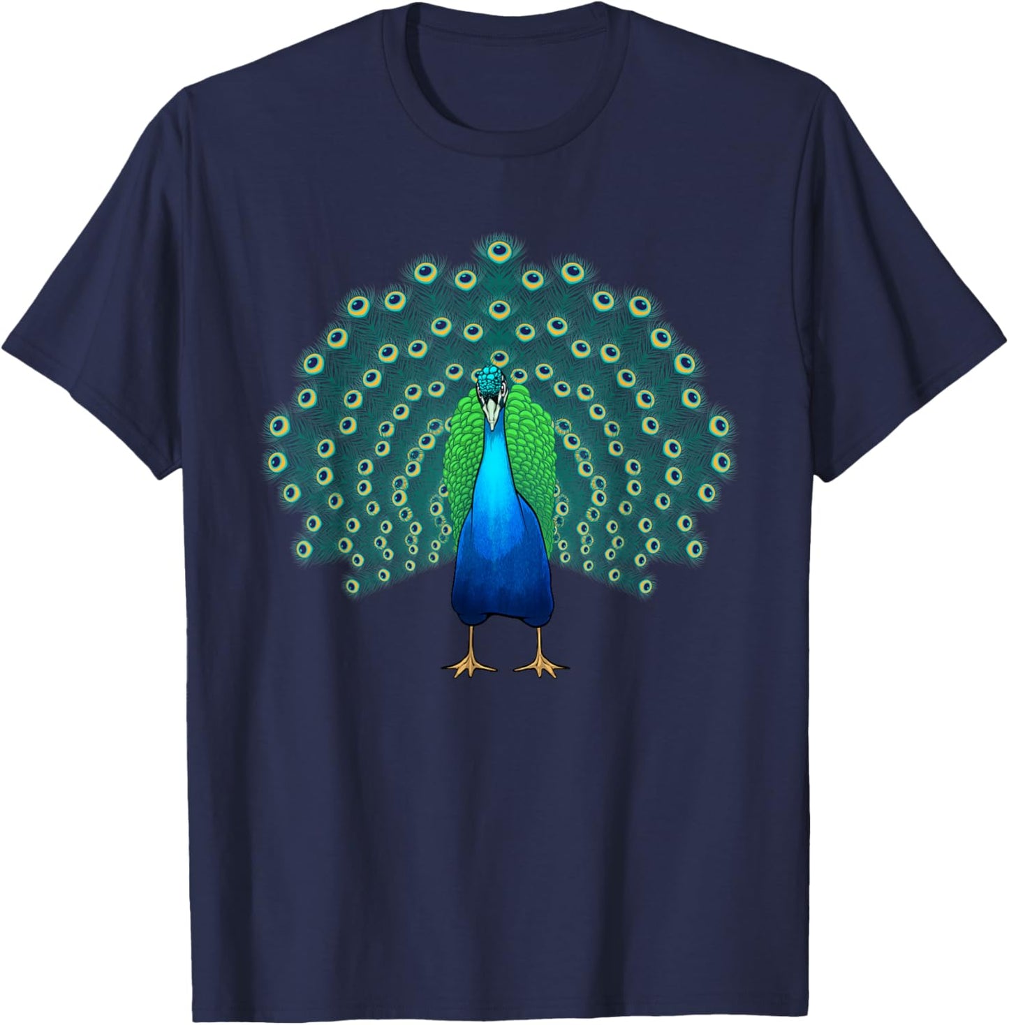 Cool Peacock Art Women Peacock Feather Peacock Lover T-Shirt - T-Shirt | Navy
