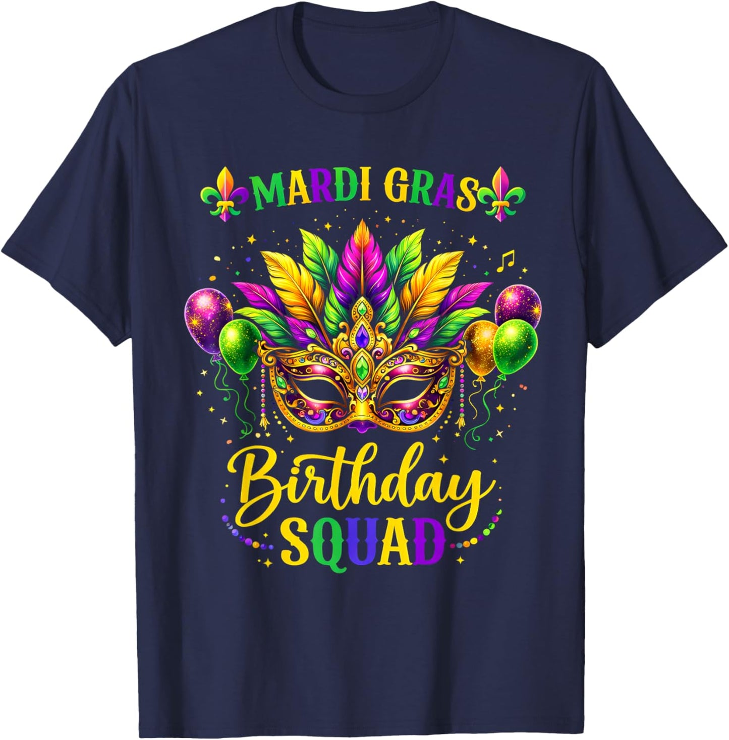 Birthday Squad Mardi Gras Crew Party Girl Toddler Boys T-Shirt - T-Shirt | Navy