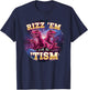 Funny Autism Rizz Em with The Tism Dinosaur Meme Autistic T-Shirt - T-Shirt | Navy