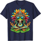 Frog Peace Sign Yoga Meditation Hippie T-Shirt - T-Shirt | Navy