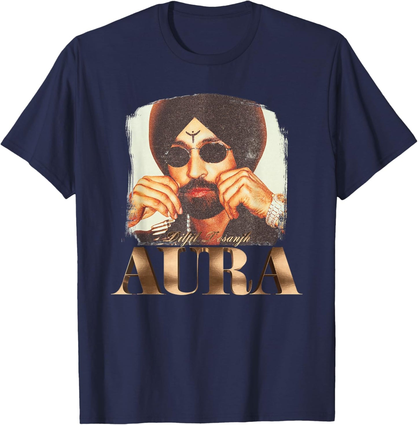 Aura Title | Diljit Dosanjh 2026 T-Shirt - T-Shirt | Navy