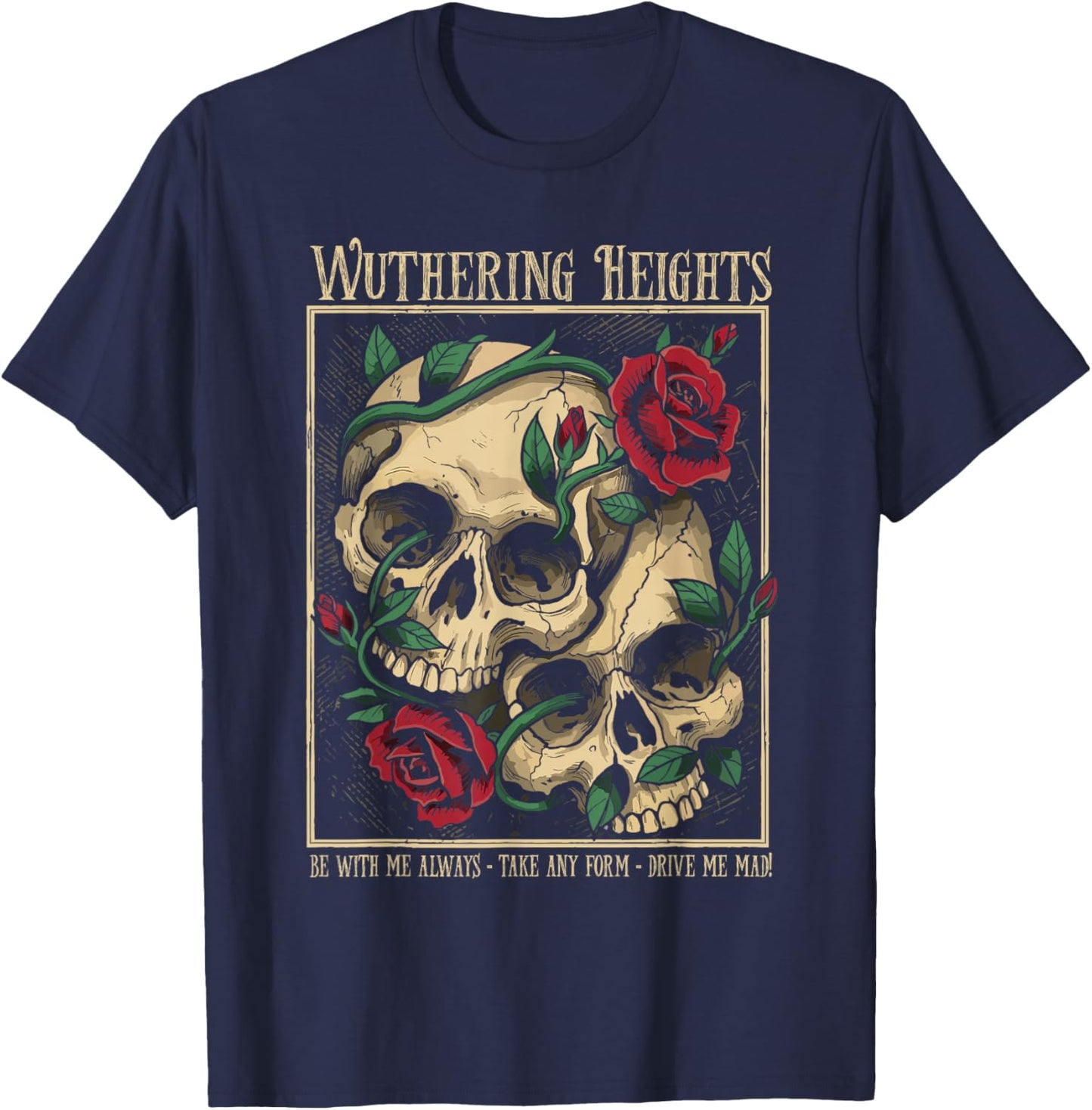 Retro Wuthering Heights Gothic Book Lover Classic Literature T-Shirt - T-Shirt | Navy
