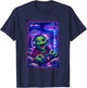 Japanese Synthwave Sci Fi UFO Alien Graphic Cool Gamer T-Shirt - T-Shirt | Navy