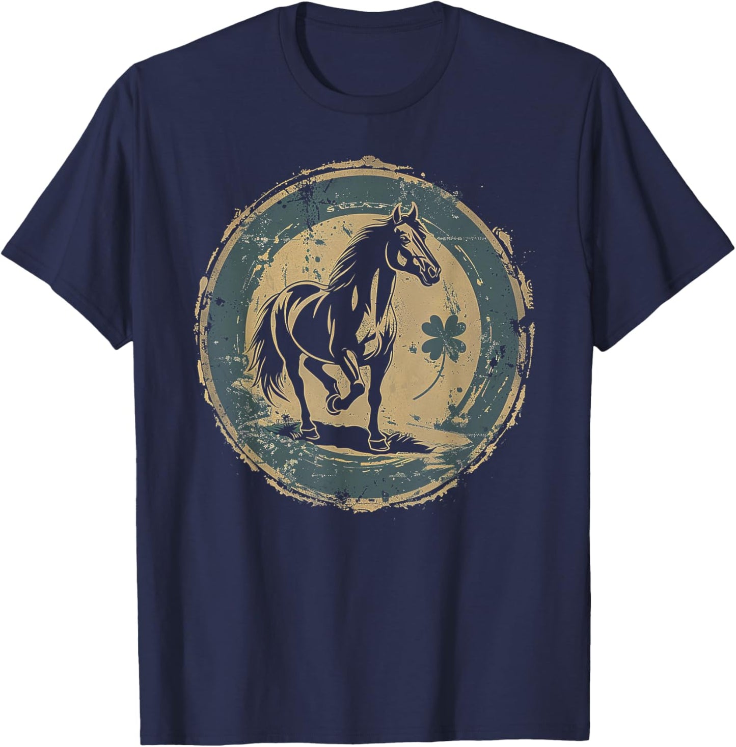 Horse - Saint Paddys Shamrock St. Patrick's Day T-Shirt - T-Shirt | Navy