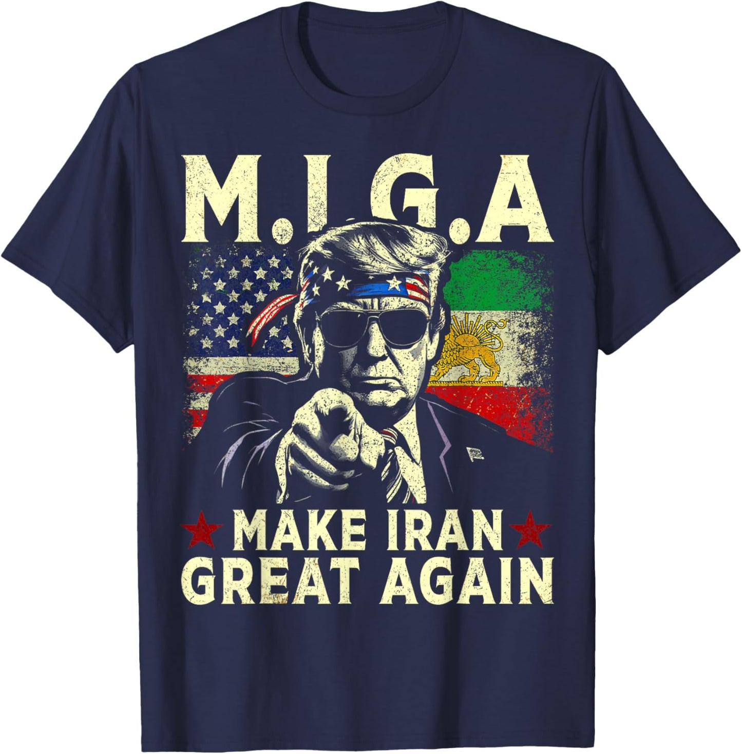 MIGA Make Iran Great Again Vintage T-Shirt - T-Shirt | Navy