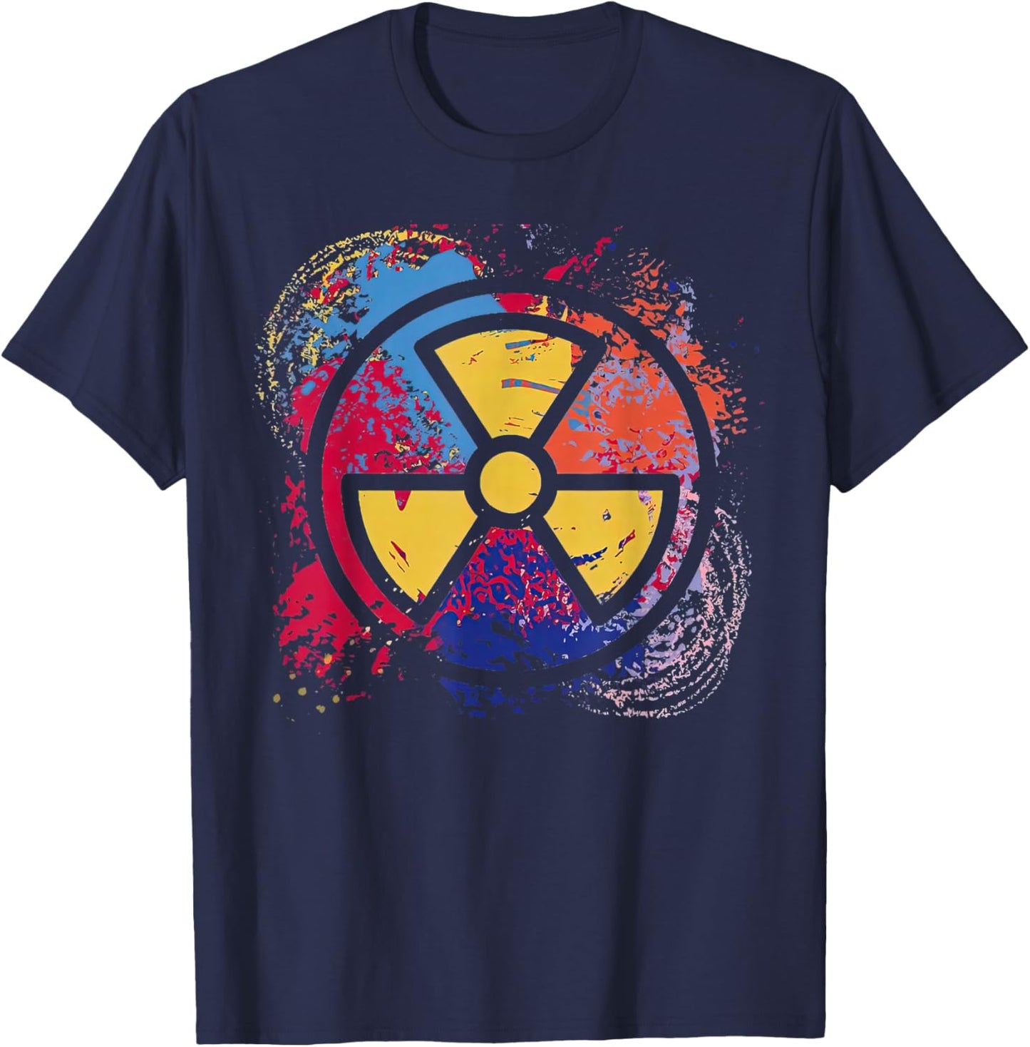 Nuclear Medicine Radiation Symbol Colorful Radiology Tech T-Shirt - T-Shirt | Navy