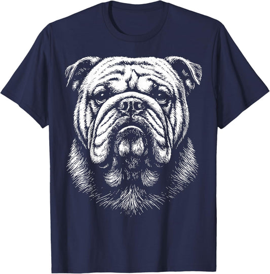 Bulldog Illustration T-Shirt - T-Shirt | Navy