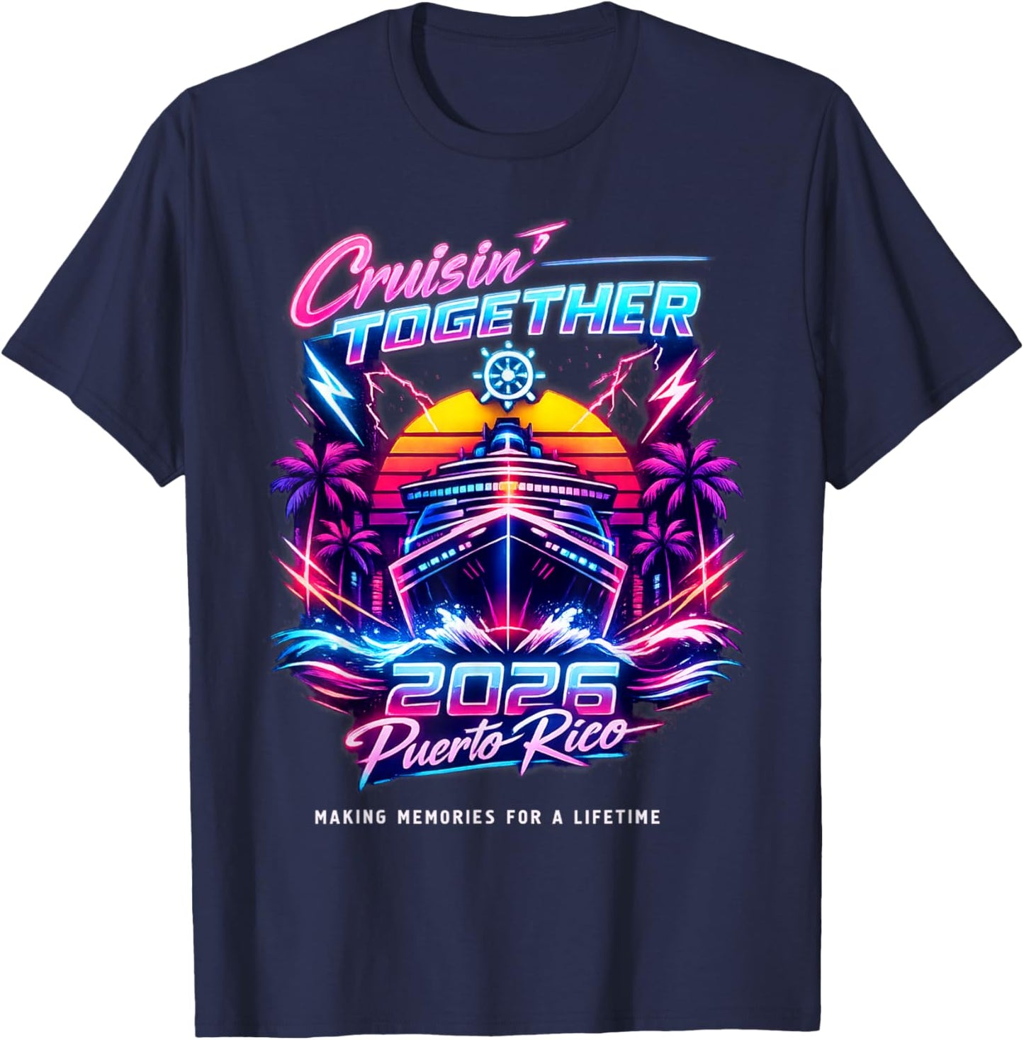 Cruisin' Together Puerto Rico 2026 Family Cruise Vacation T-Shirt - T-Shirt | Navy