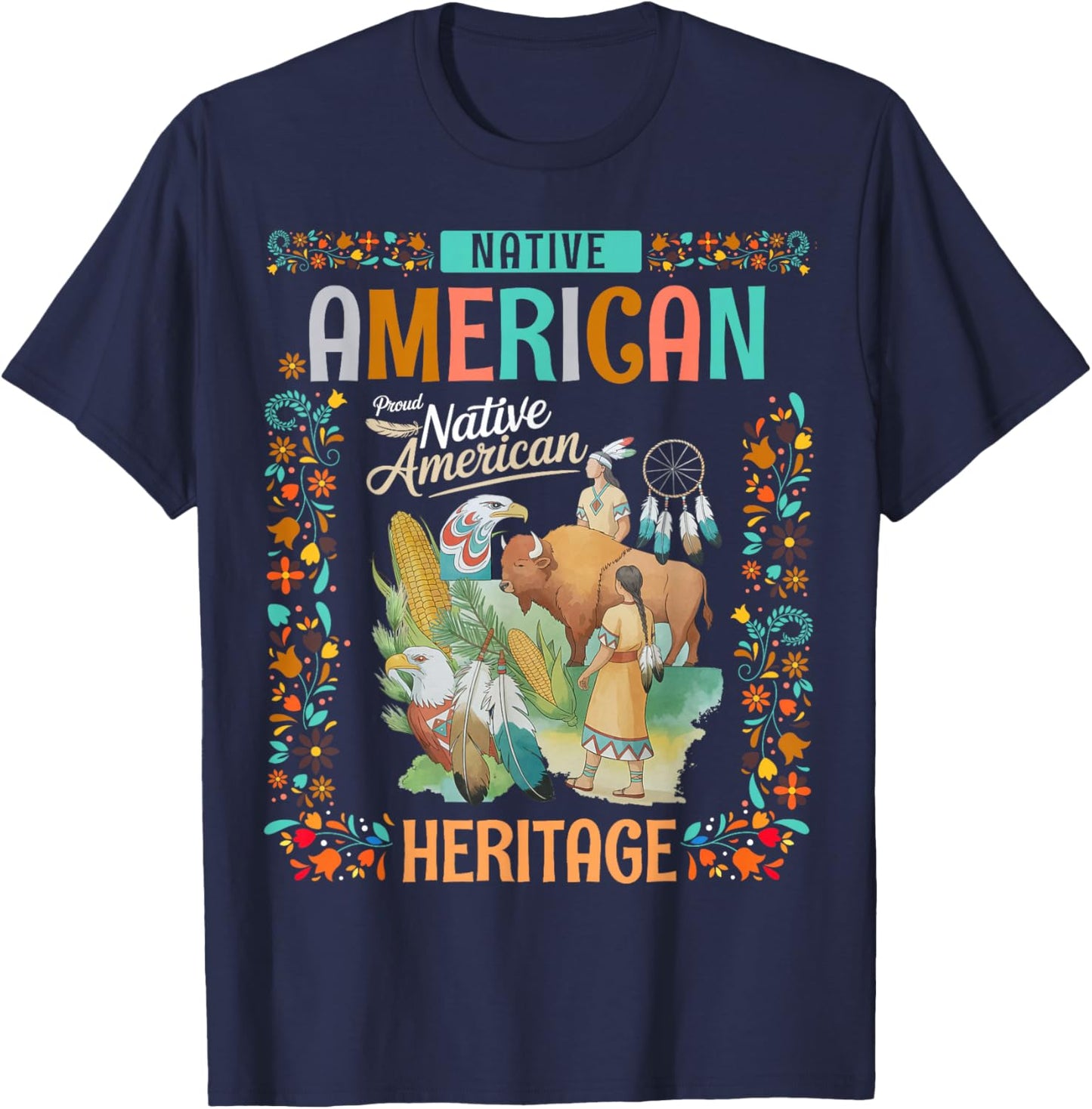 Indigenous Peoples Women Idea Native American Heritage Month T-Shirt - T-Shirt | Navy