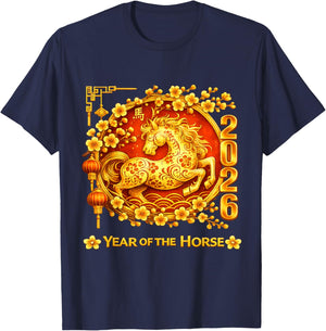 Chinese New Year 2026 Year of The Horse Lunar New Year 2026 T-Shirt - T-Shirt | Navy