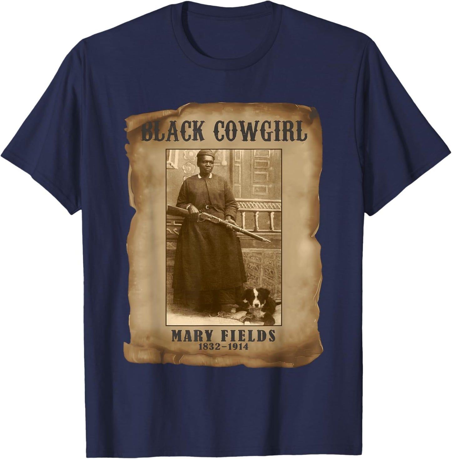 Black Cowgirl Mary Fields Western Cowboy Black History T-Shirt - T-Shirt | Navy