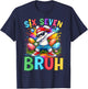 Easter Day Dabbing Bunny Rabbit Six Seven Bruh Meme T-Shirt - T-Shirt | Navy