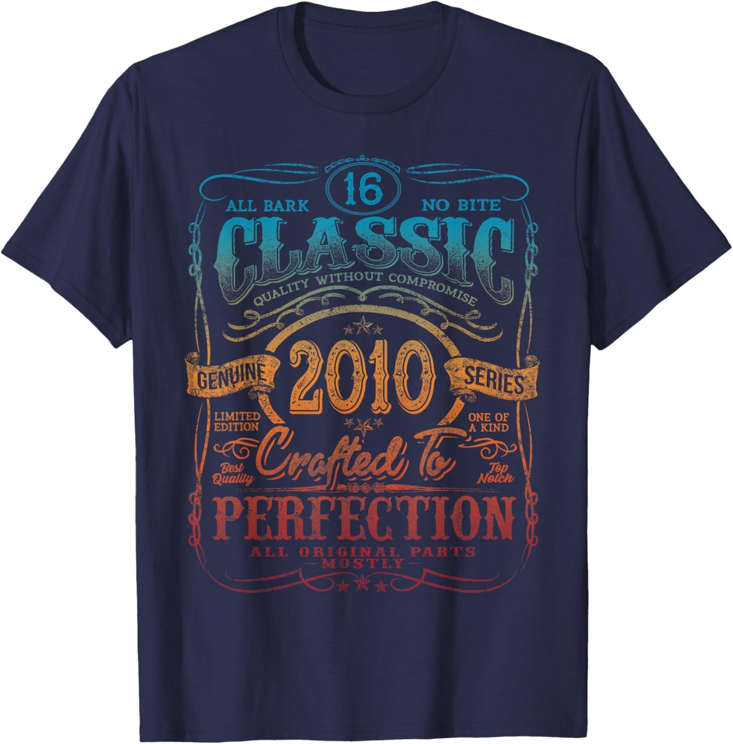 Vintage 2010 Limited Edition Shirt 16 Year Old 16th Birthday T-Shirt - T-Shirt | Navy