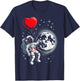 Space Astronaut Heart Balloon Valentine T-Shirt - T-Shirt | Navy