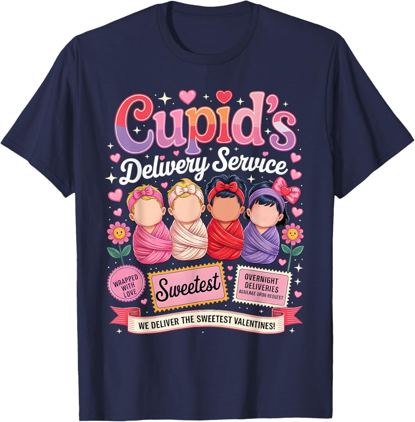 Nurse Valentine Cupid's Delivery Service Labor and Delivery T-Shirt - T-Shirt | Navy