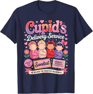 Nurse Valentine Cupid's Delivery Service Labor and Delivery T-Shirt - T-Shirt | Navy