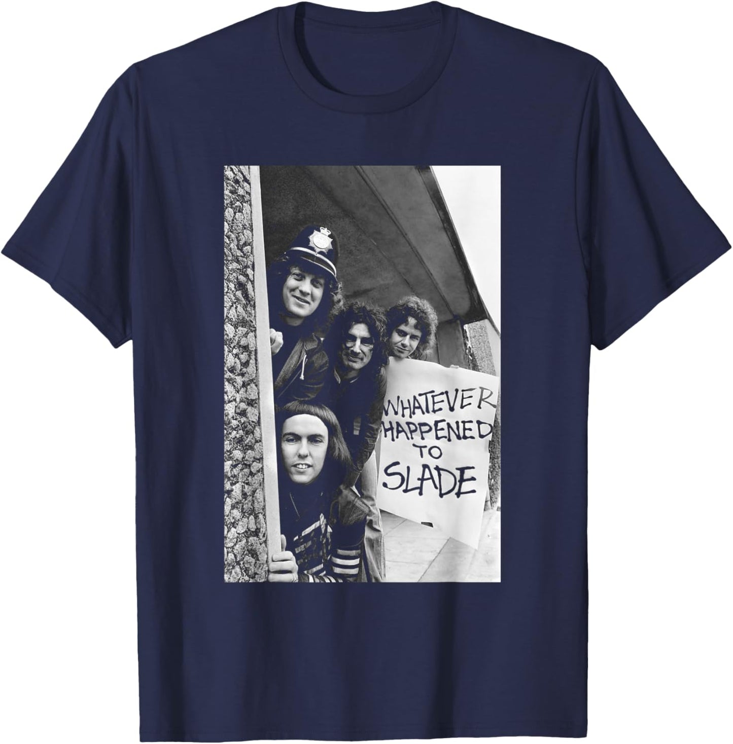 Noddy Holder Band Slade in Birmingham 1977 T-Shirt - T-Shirt | Navy