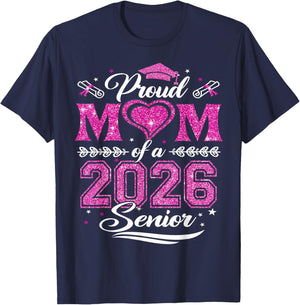Proud Mom of a 2026 Senior Shirt Graduation 2026 Mommy T-Shirt - T-Shirt | Navy
