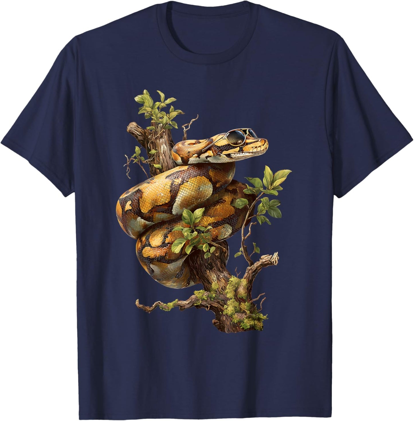 Ball Python Sunglasses Reptile Keeper Snake Owner Enthusiast T-Shirt - T-Shirt | Navy